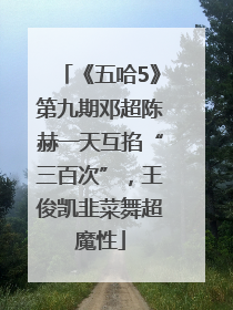 《五哈5》第九期邓超陈赫一天互掐“三百次”，王俊凯韭菜舞超魔性