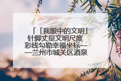 「我眼中的文明」针脚丈量文明尺度 彩线勾勒幸福坐标——兰州市城关区酒泉路街道办事处