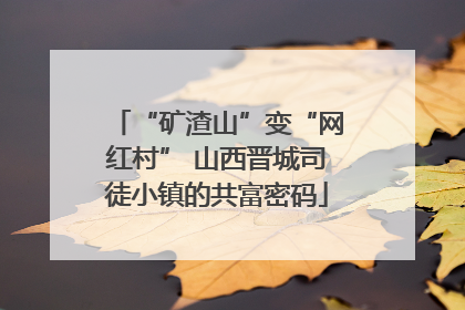 “矿渣山”变“网红村” 山西晋城司徒小镇的共富密码
