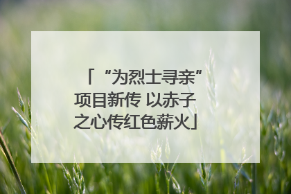 “为烈士寻亲”项目新传 以赤子之心传红色薪火