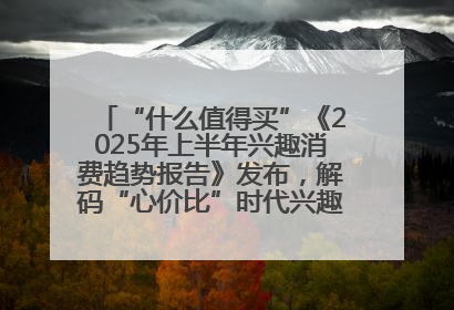 “什么值得买”《2025年上半年兴趣消费趋势报告》发布，解码“心价比”时代兴趣消费新范式