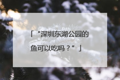 “深圳东湖公园的鱼可以吃吗？”