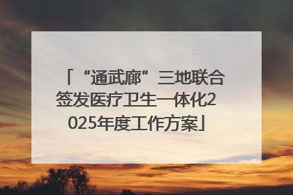 “通武廊”三地联合签发医疗卫生一体化2025年度工作方案