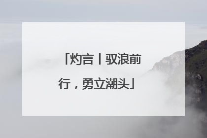 灼言丨驭浪前行，勇立潮头