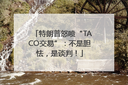 特朗普怒喷“TACO交易”：不是胆怯，是谈判！