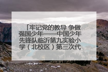牢记党的教导 争做强国少年——中国少年先锋队临沂第九实验小学（北校区）第三次代表大会胜利召开