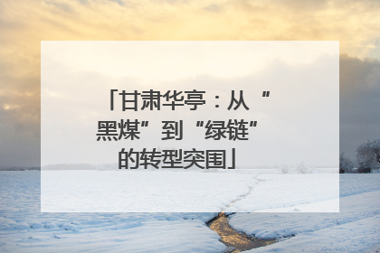 甘肃华亭：从“黑煤”到“绿链”的转型突围