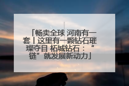 畅卖全球 河南有一套丨这里有一颗钻石璀璨夺目 柘城钻石：“链”就发展新动力