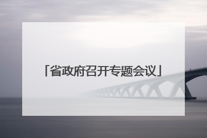 省政府召开专题会议