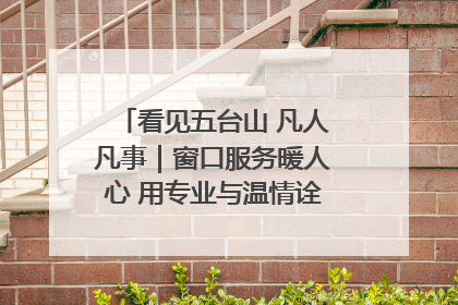 看见五台山 凡人凡事｜窗口服务暖人心 用专业与温情诠释责任担当