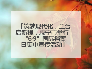 筑梦现代化，兰台启新程，咸宁市举行“6·9”国际档案日集中宣传活动