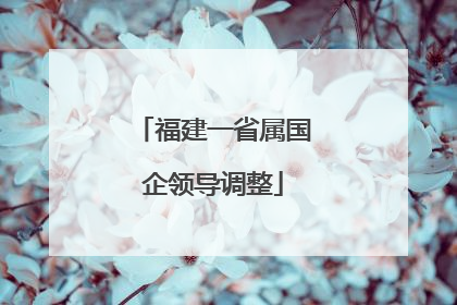 福建一省属国企领导调整