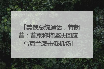 美俄总统通话，特朗普：普京称将坚决回应乌克兰袭击俄机场