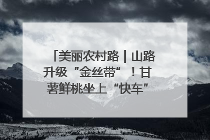 美丽农村路｜山路升级“金丝带”！甘薯鲜桃坐上“快车”，开去大市场
