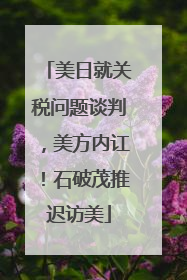 美日就关税问题谈判，美方内讧！石破茂推迟访美
