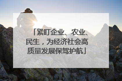 紧盯企业、农业、民生，为经济社会高质量发展保驾护航