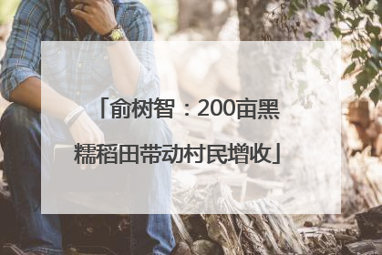 俞树智：200亩黑糯稻田带动村民增收