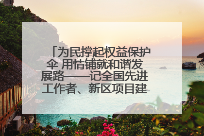 为民撑起权益保护伞 用情铺就和谐发展路——记全国先进工作者、新区项目建设中心干部卢小勇