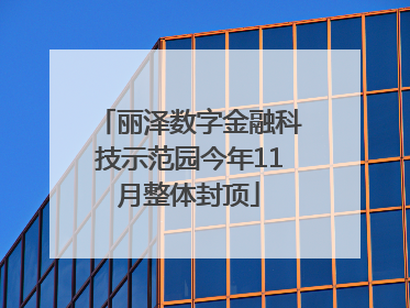丽泽数字金融科技示范园今年11月整体封顶
