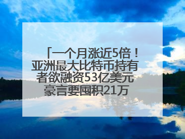 一个月涨近5倍！亚洲最大比特币持有者欲融资53亿美元 豪言要囤积21万枚比特币