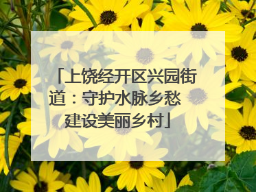 上饶经开区兴园街道：守护水脉乡愁 建设美丽乡村