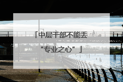 中层干部不能丢“专业之心”