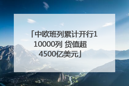 中欧班列累计开行110000列 货值超4500亿美元