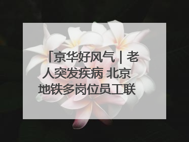 京华好风气｜老人突发疾病 北京地铁多岗位员工联动成功救助