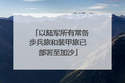 以陆军所有常备步兵旅和装甲旅已部署至加沙