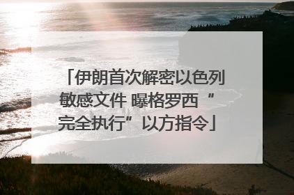 伊朗首次解密以色列敏感文件 曝格罗西“完全执行”以方指令