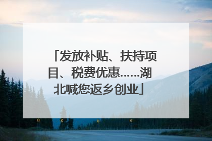 发放补贴、扶持项目、税费优惠……湖北喊您返乡创业