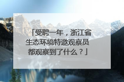 受聘一年，浙江省生态环境特邀观察员都观察到了什么？