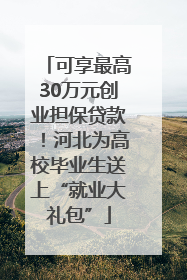 可享最高30万元创业担保贷款！河北为高校毕业生送上“就业大礼包”