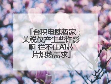 台积电魏哲家：关税仅产生些许影响 拦不住AI芯片炽热需求