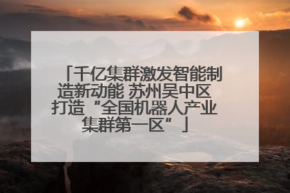 千亿集群激发智能制造新动能 苏州吴中区打造“全国机器人产业集群第一区”