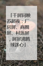 千屏同映苏超夜：厂房屏、商圈屏、村落屏，屏屏沸腾球迷心