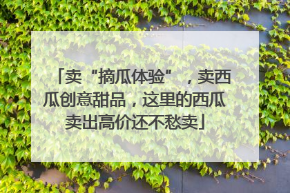 卖“摘瓜体验”，卖西瓜创意甜品，这里的西瓜卖出高价还不愁卖
