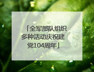 全军部队组织多种活动庆祝建党104周年