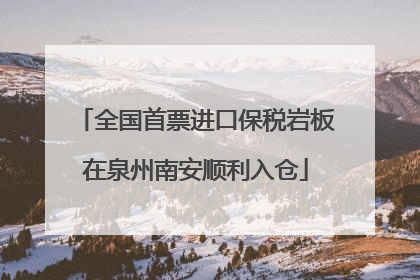 全国首票进口保税岩板在泉州南安顺利入仓