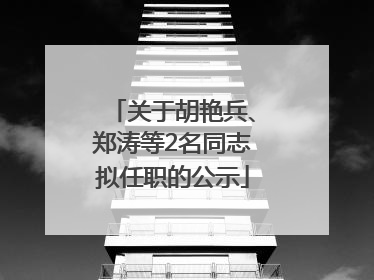 关于胡艳兵、郑涛等2名同志拟任职的公示