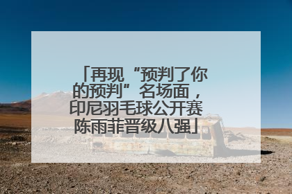 再现“预判了你的预判”名场面，印尼羽毛球公开赛陈雨菲晋级八强