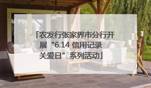 农发行张家界市分行开展“6.14 信用记录关爱日”系列活动