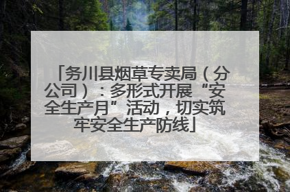 务川县烟草专卖局（分公司）：多形式开展“安全生产月”活动，切实筑牢安全生产防线