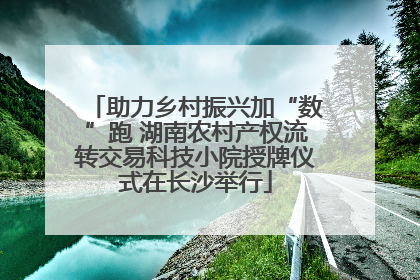 助力乡村振兴加“数”跑 湖南农村产权流转交易科技小院授牌仪式在长沙举行