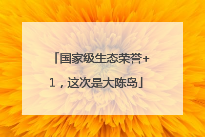 国家级生态荣誉+1，这次是大陈岛