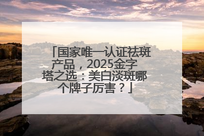 国家唯一认证祛斑产品，2025金字塔之选：美白淡斑哪个牌子厉害？