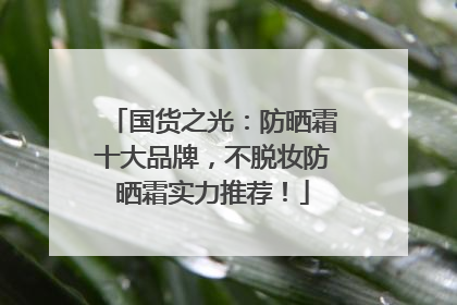 国货之光：防晒霜十大品牌，不脱妆防晒霜实力推荐！