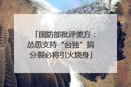 国防部批评美方：怂恿支持“台独”搞分裂必将引火烧身