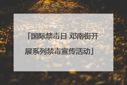国际禁毒日 邓南街开展系列禁毒宣传活动