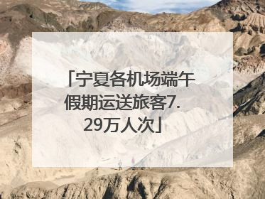 宁夏各机场端午假期运送旅客7.29万人次